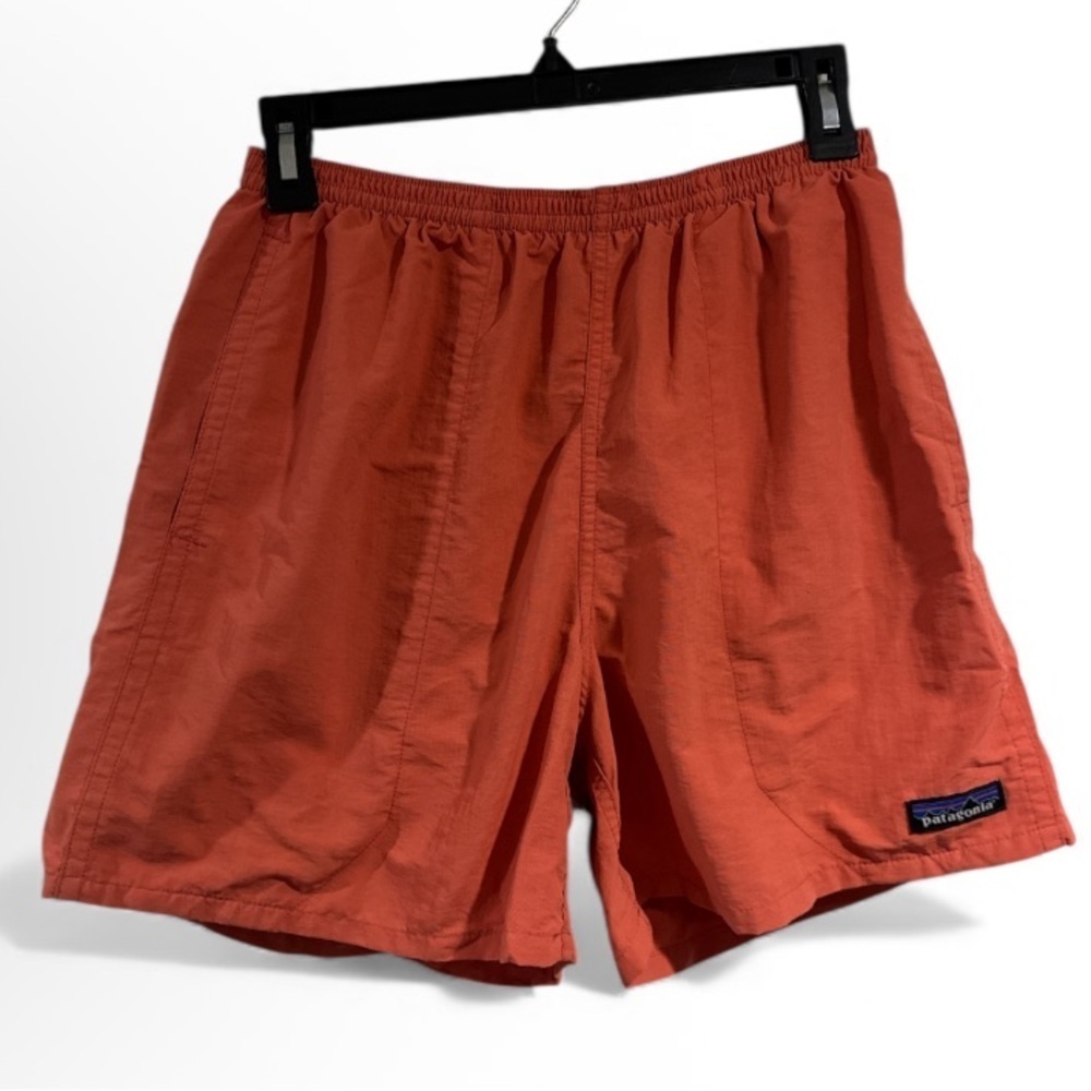 Patagonia Swim Trunks Size small orange coral deep pockets drawstring mesh lined